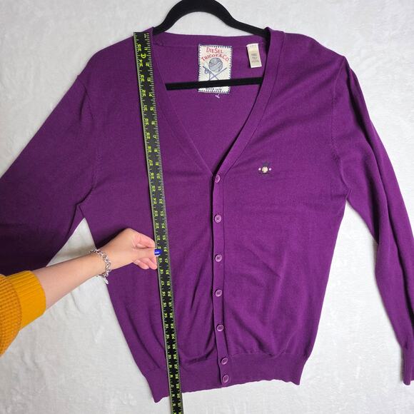 Diesel Vintage Ws L Purple Longsleeve cardigan. Rare Unique Find. Buttondown Fun - Picture 5 of 16